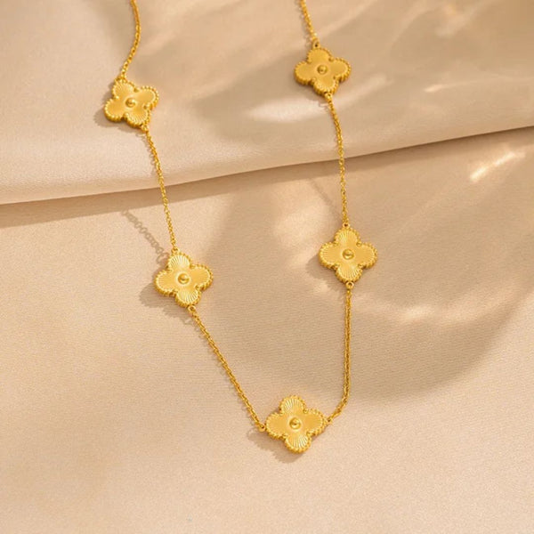 Five Clover Gold Neckless | Stainless Steel
