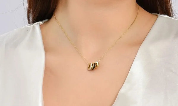 Triple Halo Luxe Pendant - Implant Grade Titanium Waterproof, Non Tarnish
