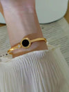 Stainless Steel Roman Numerals Bangle Open Cuff for Women