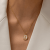 Luxury Natural Shell Stainless Steel Rose Pendant Necklace For Women