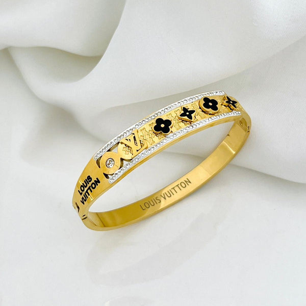 18K Gold Plated Branded Bangle With Logo