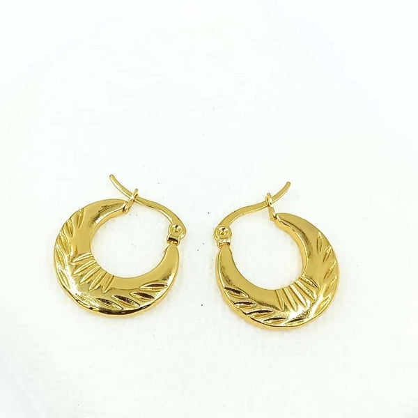 Tectured Moon Hoops | Stainless Steel