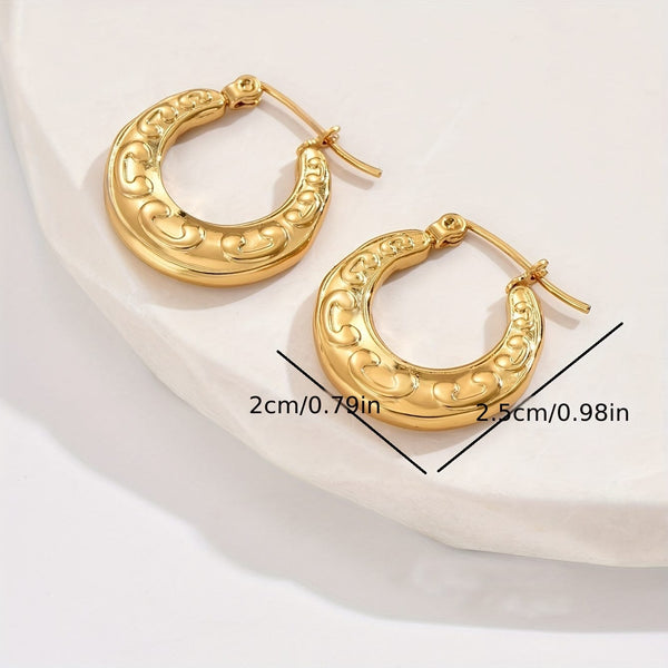 Round Chunky Hoops Earing | Stainless Steel