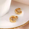 Dual Link Zircon Hoops | Stainless Steel