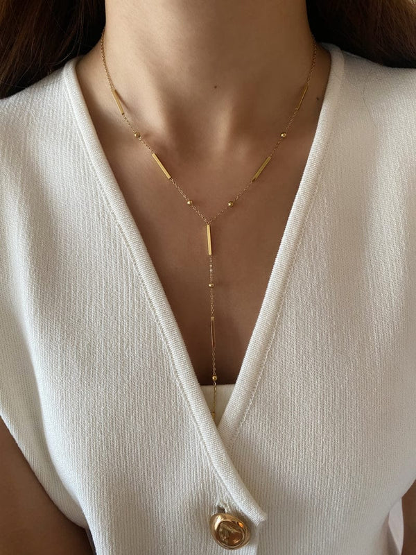 Aurora Lariat Necklace - Implant Grade Titanium Waterproof, Non Tarnish