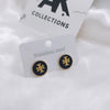 Stainless Steel Brand Inspired Black Stud Earrings