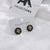Stainless Steel Brand Inspired Black Stud Earrings