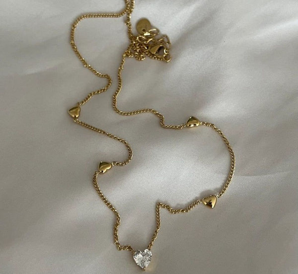 High Quality Heart Neckless With Heart Stone