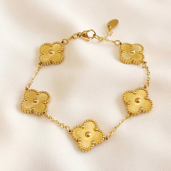 Stainless Steel Gold Color Clover Combo Deal