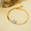 Imported Black Swan Golden Snake Chain Stainless Steel Bracelet