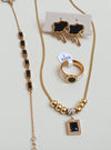 Premium Zircon Black 4 pcs Combo Set | Tarnish Free