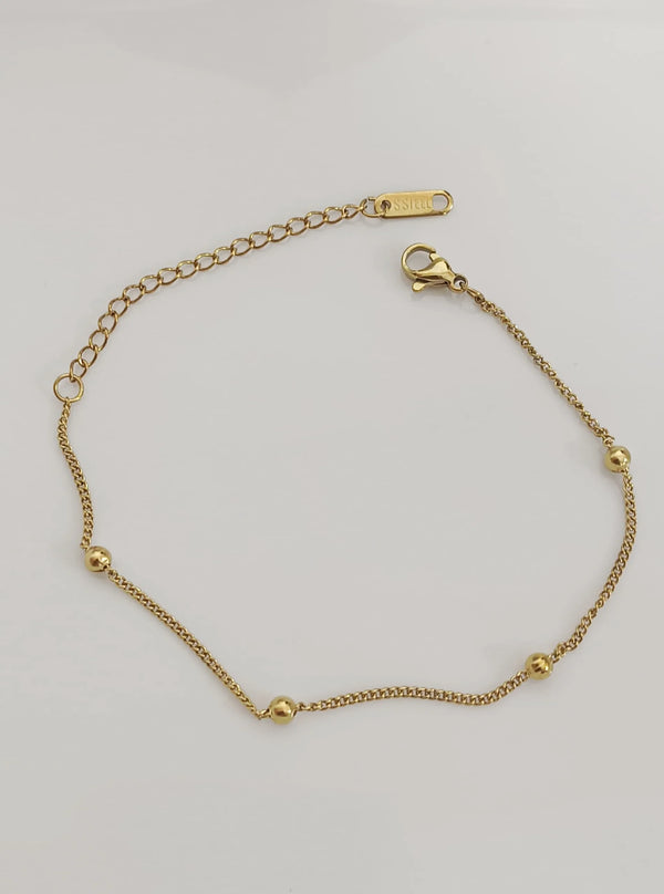 Minimal Beads Anklet | Stainless Steel
