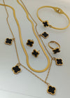 Stainless Steel 4 Pieces Black Color Clover Combo Deal