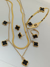 Stainless Steel 4 Pieces Black Color Clover Combo Deal