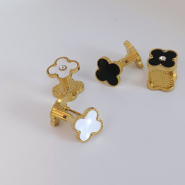Cute Double Sided Ear Studs (Black & White) | Water Proof