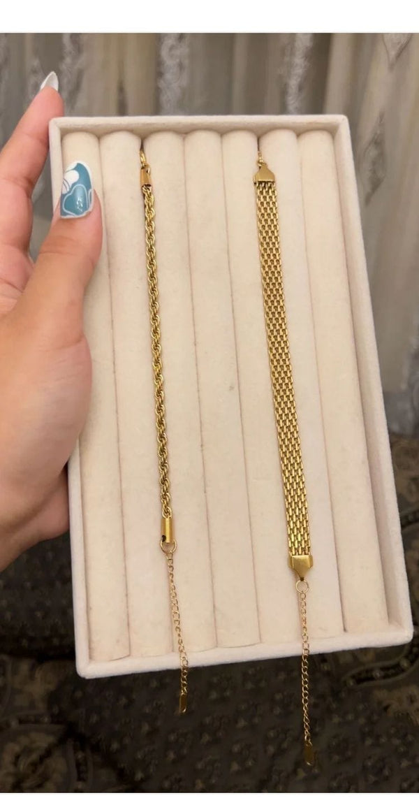 Twisted Bracelet & Braided Bracelet | Gold Plated | Water Proof | Premium Quality