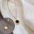 Stainless Steel Roman Numerals Detail Round Charm Necklace