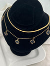 Double Layered Multi Colver Necklace / Mala - Water Proof & Gold Plated (White & Black)