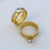 Stainless Steel Studded Ring With Brand logo