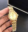 Luxury Women Stone Studded Gold Stainless Steel Top Brand Watch