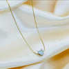 Stainless steel zircon heart pendant