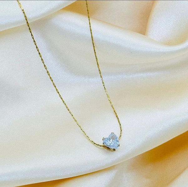 Stainless steel zircon heart pendant