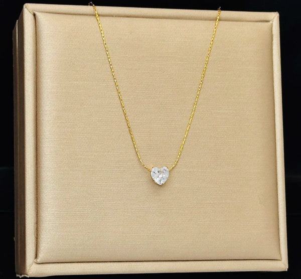 Stainless steel zircon heart pendant