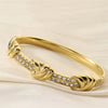 Luxury Style Diamond-Studded Winding Bangle | Gold Plated & Stainless Steel