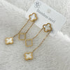 Exclusive Double Layer Clover Drop Earrings (Black & White)