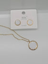 Fashion Simple Exquisite Round Black & White Enamel Stainless Steel Necklace and Ear studs for Women's