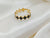 Stainless Steel Clover Loop Adjustable Ring (Black)