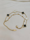Trendy Stainless Steel Double Layer Double Sided Clover Bracelet