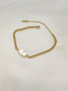 Premium Finish Stainless Steel Chain Bracelet (Black and Pearl White)