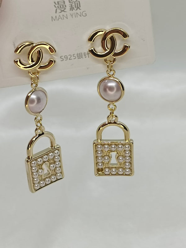 Stainless Steel Charming CC Earrings