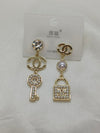 Stainless Steel Charming CC Earrings