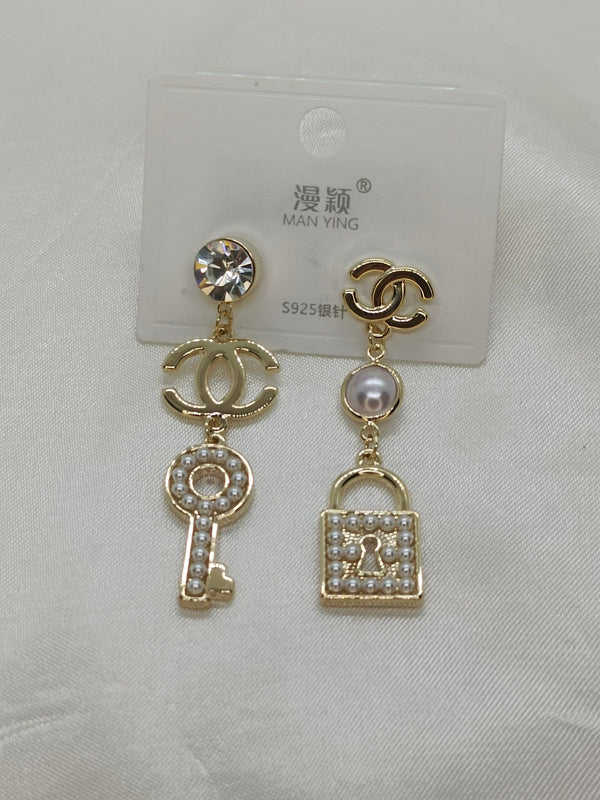 Stainless Steel Charming CC Earrings