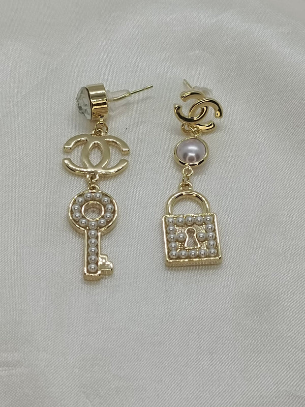 Stainless Steel Charming CC Earrings