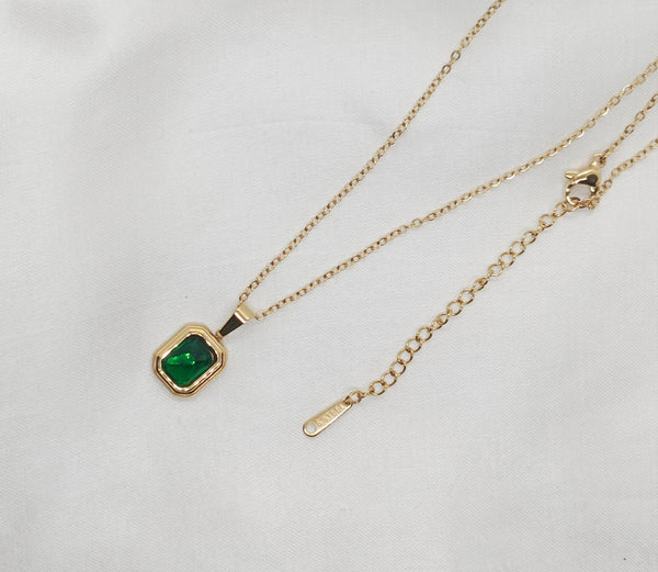 Gorgeous Cubic Emerald Stainless Steel Locket