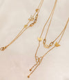 Stainless Steel Gold Plated Butterfly Charm Rhinestone Combo