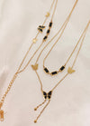 Stainless Steel Gold Plated Butterfly Charm Rhinestone Combo
