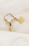 Stainless Steel Double Clover Ring