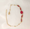 18k Gold Plated Non Tarnish Stainless Steel Colorful Zircon Bracelet 7 Colors
