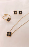 Classic Stainless Steel Clover Stone Combo Deal (Black & White)