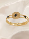Stainless Steel Vintage Stones Flower Handcuff