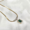 Luxury 18kgold PlatedZircon Stainless Steel Snake Chain Pendant Necklace