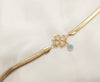 Stunning Stainless Steel Flower Blue Evil Eye Charm Bracelet