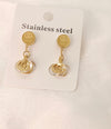 Exclusive Brand Logo Stainless Steel Crystal Earrings