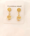 Exclusive Band Logo Stainless Steel Crystal Earrings