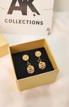 Exclusive Brand Logo Stainless Steel Crystal Earrings