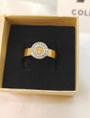Stainless Steel Brand Inspired Stone Studded Ring